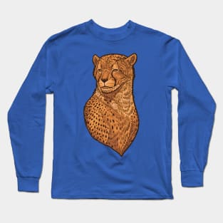 cheetah head illustration Long Sleeve T-Shirt